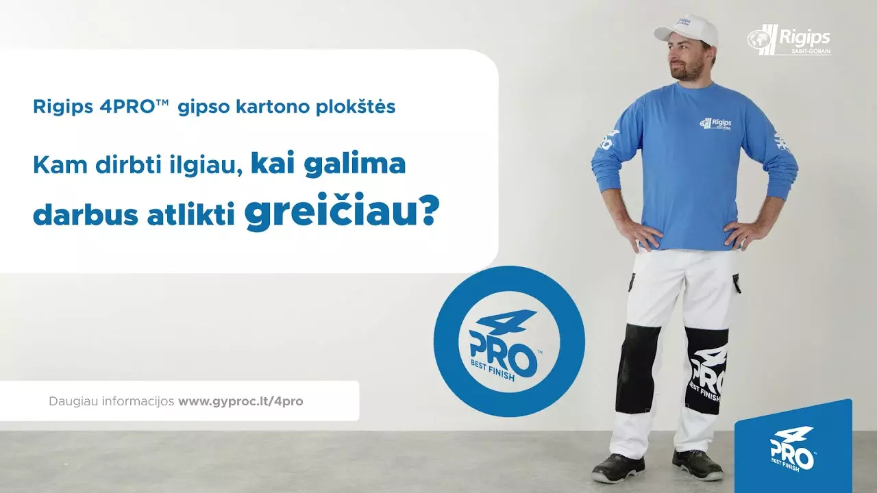 Gipskartonio plokštė Rigips 4PRO: Kam dirbti ilgiau, jei gali darbus padaryti greičiau?! thumbnail