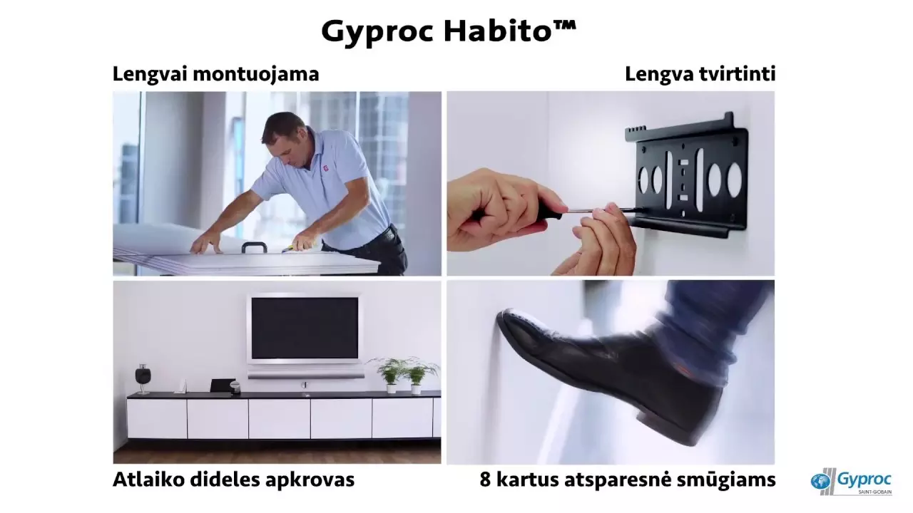 Gyproc HABITO plokštė - tvirtink sunkius daiktus be jokio paruošimo! thumbnail